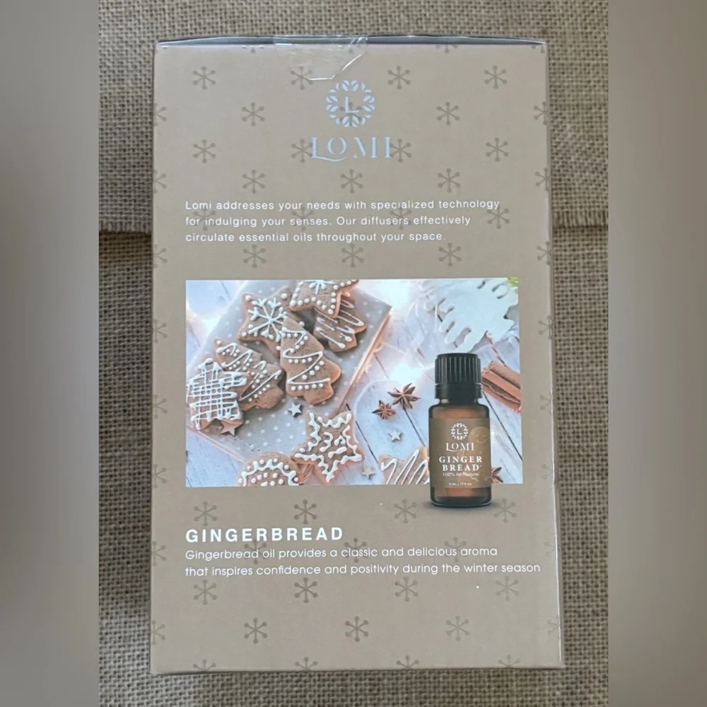 Lomi Aroma Ultrasonic Diffuser Holiday Edition With Gingerbread Oil Neutral